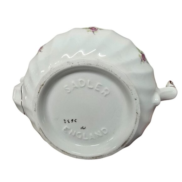 Vintage Sadler England Floral Rose Gold Porcelain Teapot - Picture 8 of 9